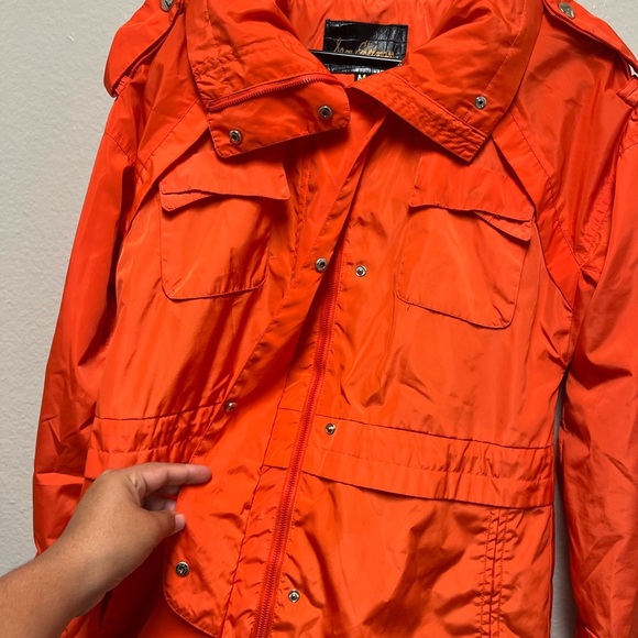 Sam Edelman Orange Utility Jacket with Hood - Picture 7 of 12